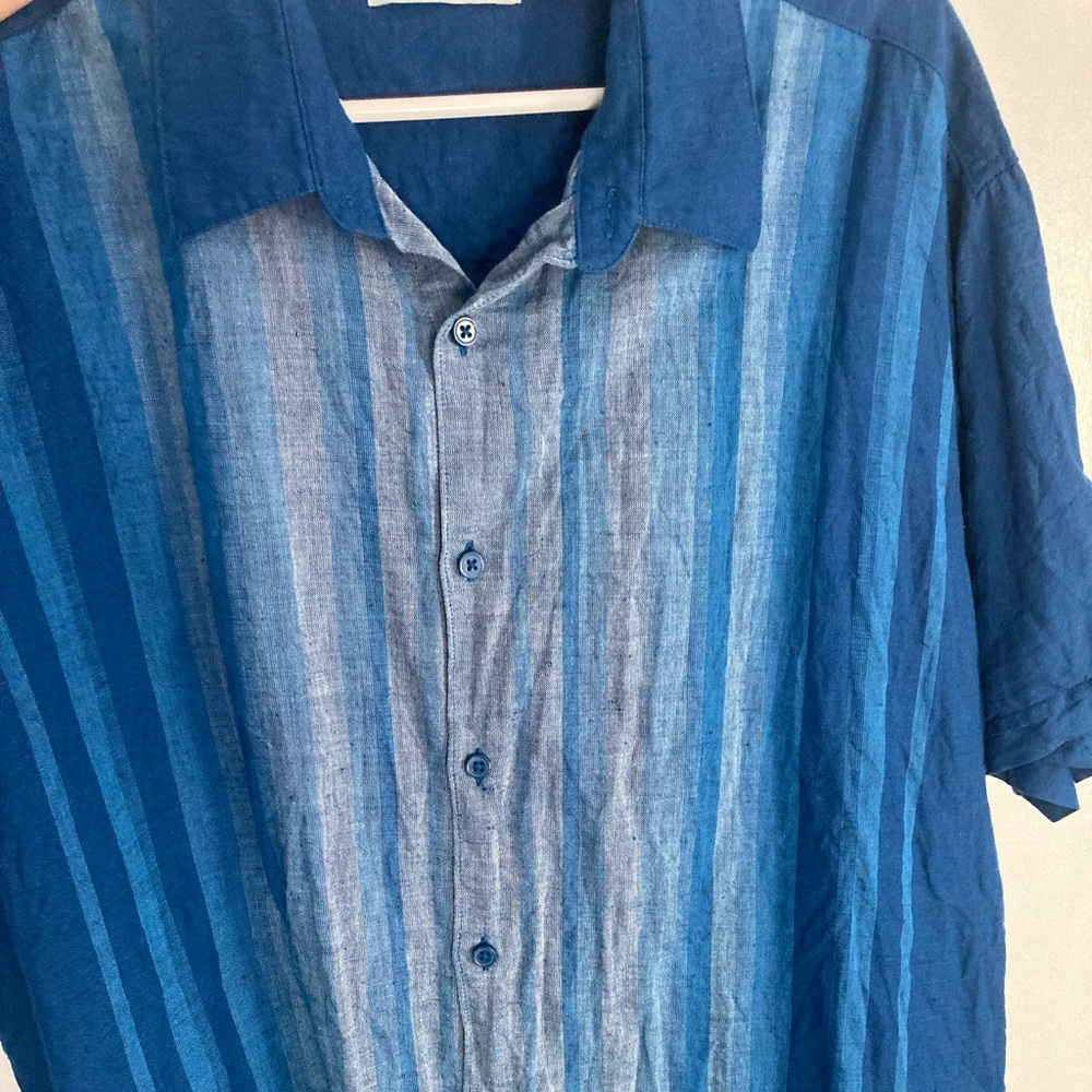 Cubavera SZ Xl short sleeve Blue Button Down Shirt
